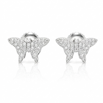 Moissanite Butterfly Stud Earrings Women, VVS D Color moissanite in 925 sterling silver.