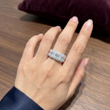 Emerald Cut Moissanite 5-Stone Halo Band