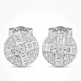 Moissanite Round Baguette Studs 9.5MM
