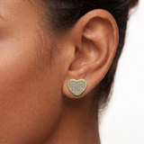 Moissanite 3D Heart Iced Out Stud Earrings