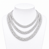 Moissanite Cuban Link Chain 12MM 925 Silver