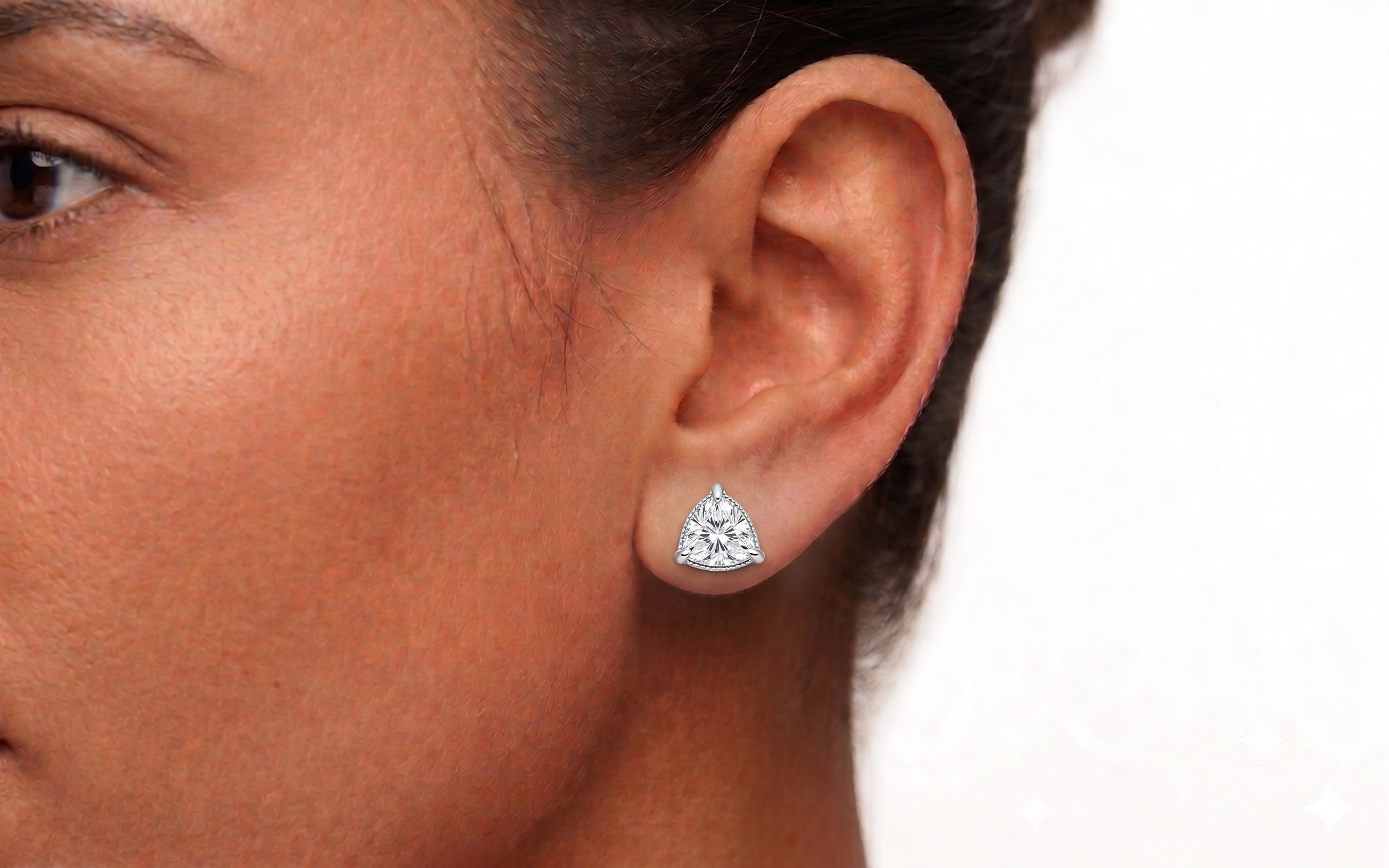 Moissanite Heart Stud Earrings 5.5MM Women