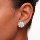 Moissanite Fully Iced Out Flower Cluster Stud Earrings | Paradise Gems