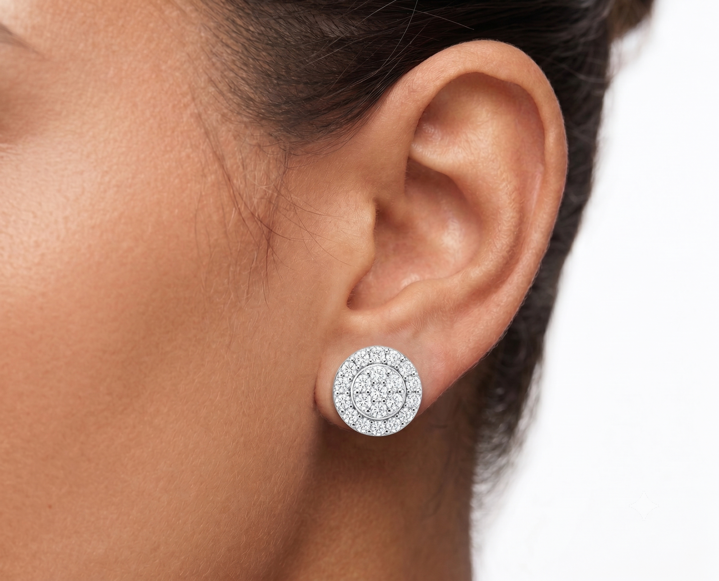 Moissanite Round Iced Out Studs 12MM