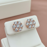 Moissanite Flower Cluster Stud Earrings