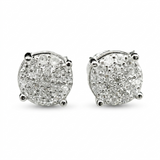 Moissanite Halo Stud Earrings Men Women