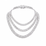 Moissanite Cuban Link Chain 12MM 925 Silver