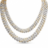 Two Tone Moissanite Miami Cuban Yellow White