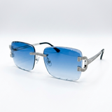 Moissanite Blue Rimless Sunglasses 2CT
