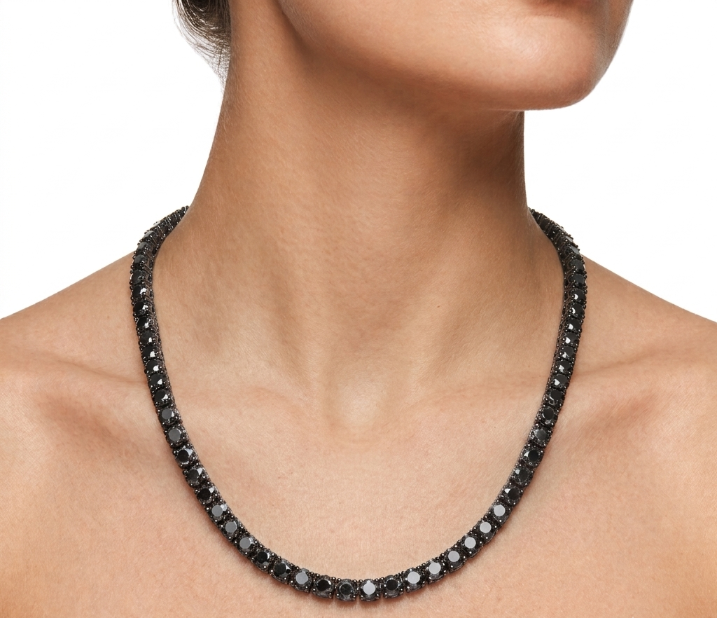 Moissanite Tennis Chain 4MM Black