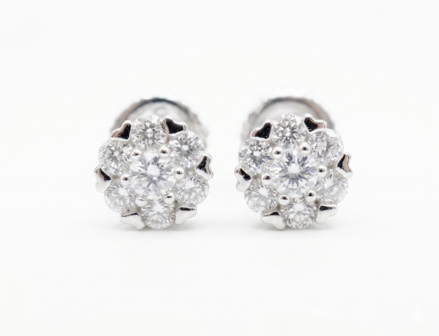 Moissanite flower cluster stud earrings 5-7.5MM women VVS D color GRA certified 925 silver Atlanta Paradise Gems