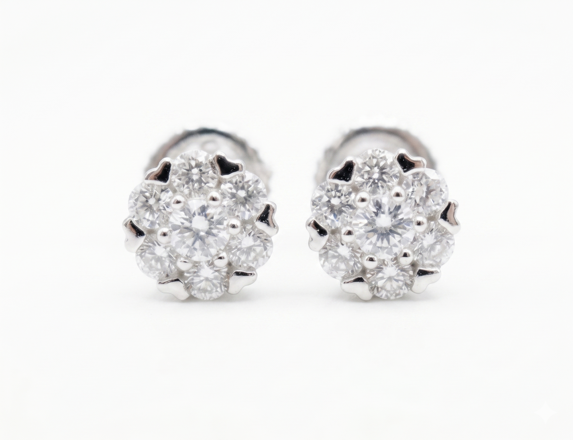 Moissanite flower cluster stud earrings 5-7.5MM women VVS D color GRA certified 925 silver Atlanta Paradise Gems