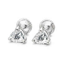 Moissanite Heart Stud Earrings 5.5MM Women, VVS D Color moissanite in 925 sterling silver.