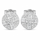 Moissanite Round Baguette Studs 9.5MM