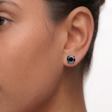 Mens Black Moissanite Stud Earrings
