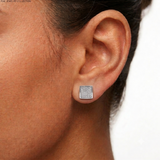 Moissanite 3D Square Stud Earrings 7.5MM