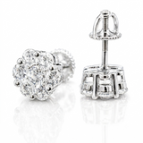 Moissanite Flower Cluster Stud Earrings