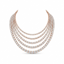 Moissanite Tennis Chain 3MM Rose Gold, VVS D Color moissanite in 925 sterling silver with rose gold plating.