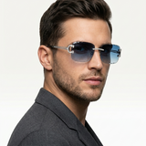 Moissanite Blue Rimless Sunglasses 2CT
