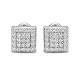 Moissanite Iced Out Square Stud Earrings 8MM