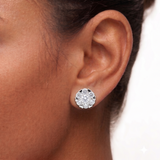 Moissanite Flower Cluster Studs 5-7.5MM