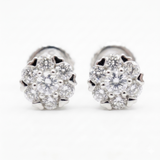 Moissanite Flower Cluster Studs 5-7.5MM
