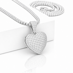 Moissanite puffed heart charm 1.5CT iced out VVS D color GRA certified 925 silver Atlanta Paradise Gems