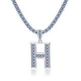 A-Z Letter initials - Alphabet charm with Moissanite VVS D Color with 925 Silver 1.00 CARAT | PASS DIAMOND TESTER!!!! WITH NECKLACE/WITHOUT NECKLACE