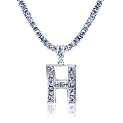 Moissanite Letter Initial Pendant A-Z | 1ct VVS D Color | 925 Silver | With Chain