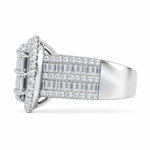 1.60 CTW DEW heart shaped moissanite ring baguette round VVS D color 925 sterling silver 