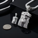 Ice out Hip-Hop Jesus Charm VVS D Color Moissanite | 14K Gold Plated - 925 silver | PASS DIAMOND TESTER!!!