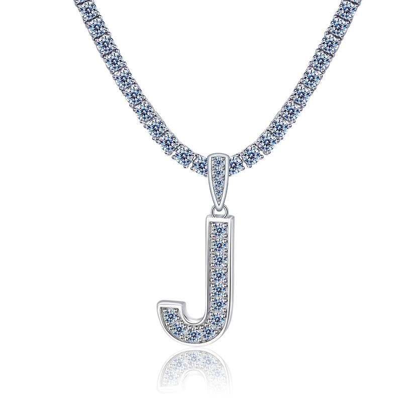 A-Z Letter initials - Alphabet charm with Moissanite VVS D Color with 925 Silver 1.00 CARAT | PASS DIAMOND TESTER!!!! WITH NECKLACE/WITHOUT NECKLACE