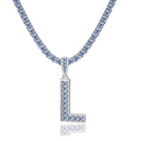 A-Z Letter initials - Alphabet charm with Moissanite VVS D Color with 925 Silver 1.00 CARAT | PASS DIAMOND TESTER!!!! WITH NECKLACE/WITHOUT NECKLACE