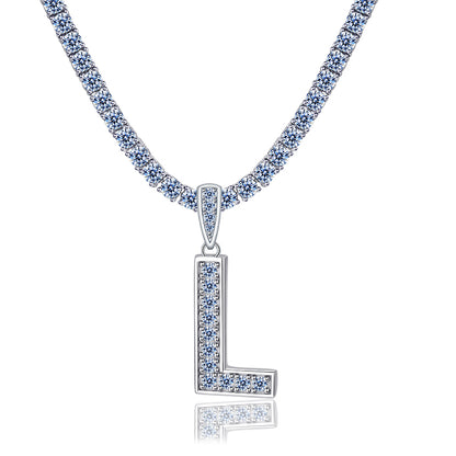 Moissanite Letter Initial Pendant A-Z | 1ct VVS D Color | 925 Silver | With Chain