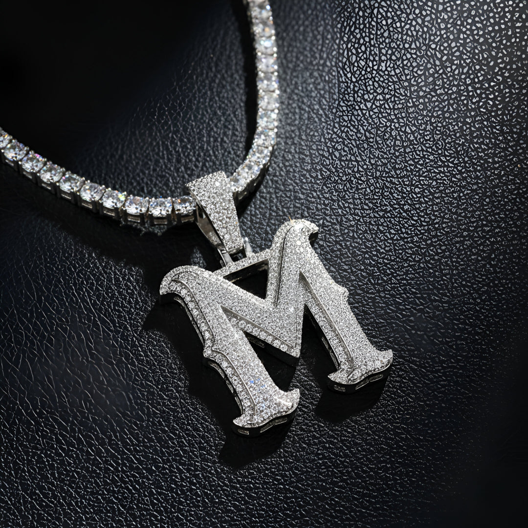 A-Z Letter Initials Round Style - Alphabet charm with Moissanite Diamond VVS D Color with 925 Silver 2.50 CARAT | PASSES DIAMOND TESTER! !