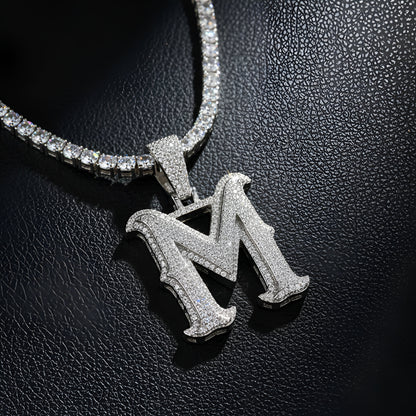 Moissanite Round Letter Initial Pendant A-Z | 2.50ct VVS D Color | 925 Silver