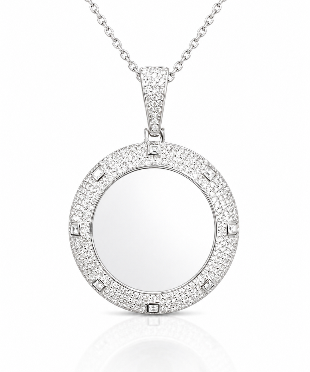 Custom moissanite photo pendant 40MM VVS D color GRA certified 925 silver free picture fixing Atlanta