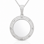 Custom moissanite photo pendant 40MM VVS D color GRA certified 925 silver free picture fixing Atlanta