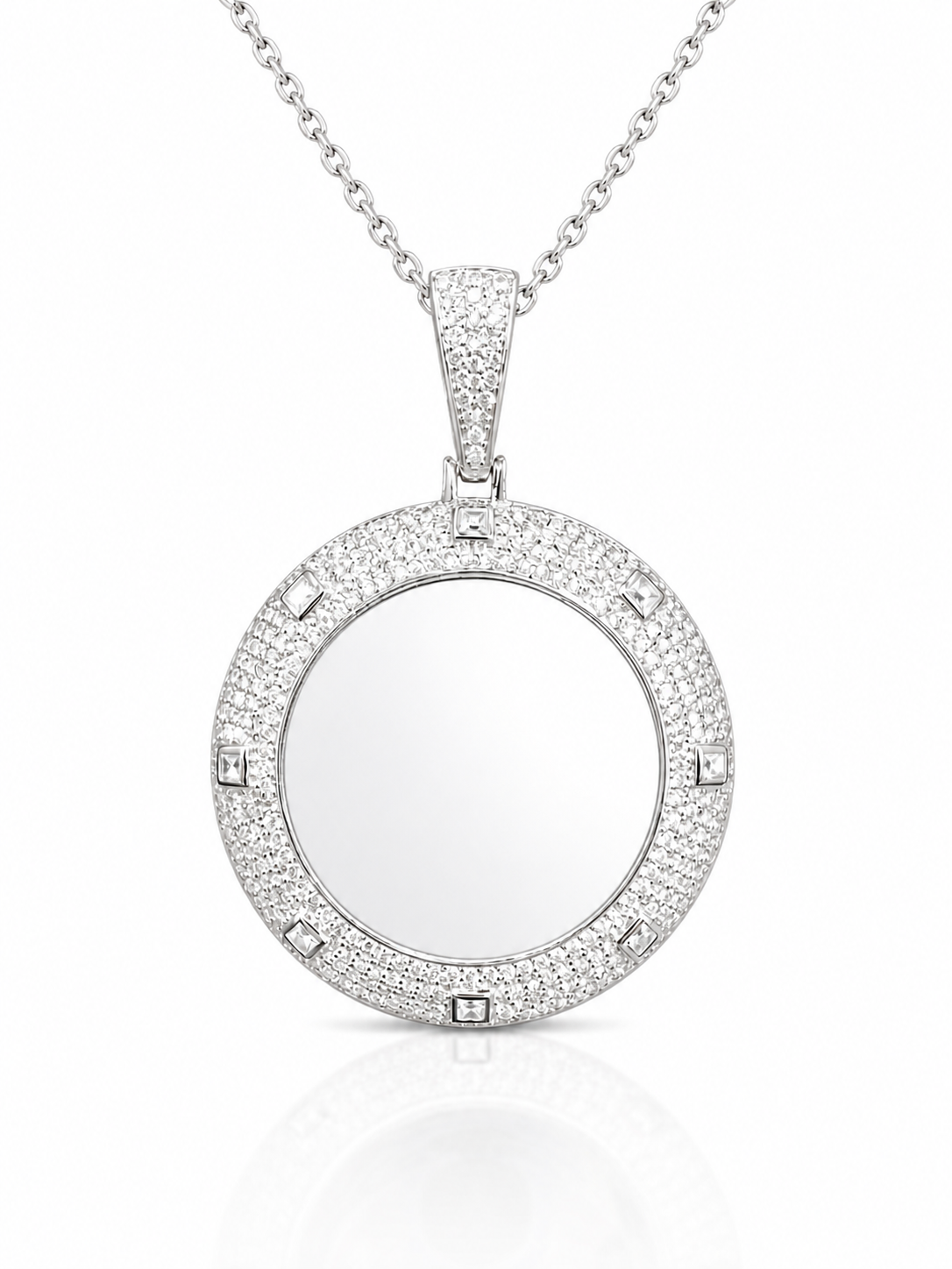Custom moissanite photo pendant 40MM VVS D color GRA certified 925 silver free picture fixing Atlanta