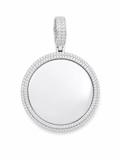 Custom moissanite photo pendant 35MM VVS D color GRA certified 925 silver free picture fixing Atlanta