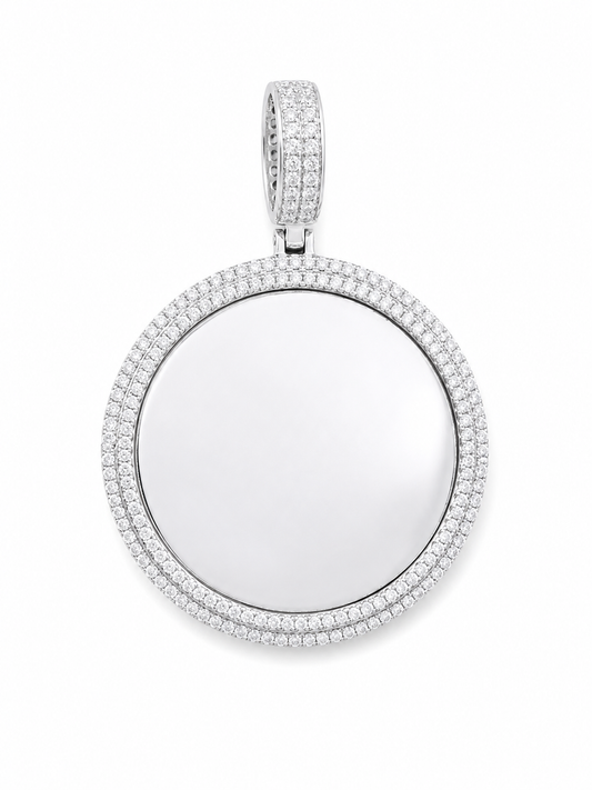 Custom moissanite photo pendant 35MM VVS D color GRA certified 925 silver free picture fixing Atlanta