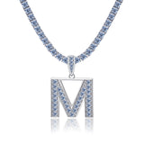 A-Z Letter initials - Alphabet charm with Moissanite VVS D Color with 925 Silver 1.00 CARAT | PASS DIAMOND TESTER!!!! WITH NECKLACE/WITHOUT NECKLACE
