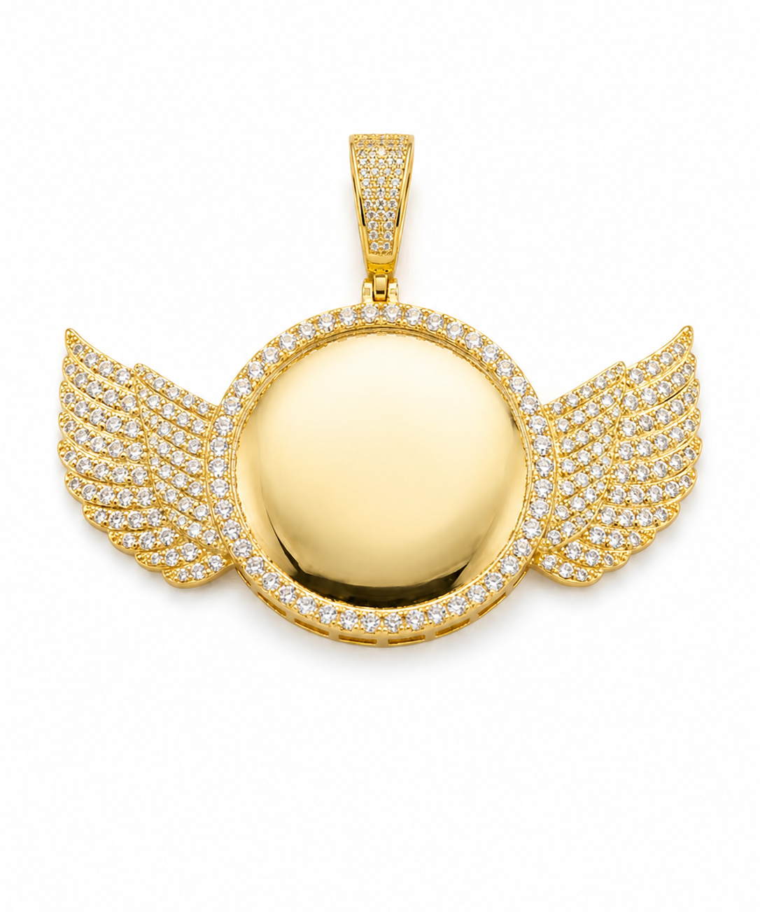 Custom Moissanite Wing Photo Pendant 55MM