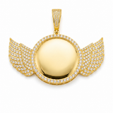 Custom Moissanite Wing Photo Pendant 55MM