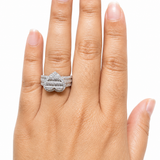1.60 CTW DEW heart shaped moissanite ring baguette round VVS D color 925 sterling silver 