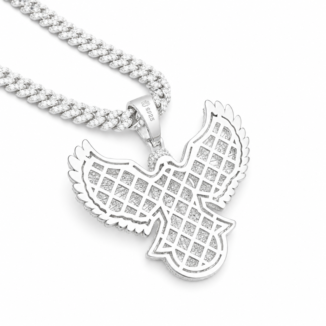 Moissanite Eagle Charm Iced Out | VVS D Color | 925 Sterling Silver | Hip Hop