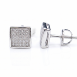 Moissanite 3D square stud earrings 7.5MM screw back VVS D color GRA certified 925 silver Atlanta