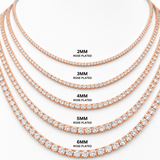 Moissanite tennis chain 5MM rose gold VVS D color GRA certified 925 silver women Atlanta Paradise Gems