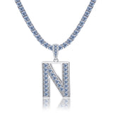 A-Z Letter initials - Alphabet charm with Moissanite VVS D Color with 925 Silver 1.00 CARAT | PASS DIAMOND TESTER!!!! WITH NECKLACE/WITHOUT NECKLACE