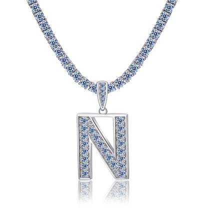 Moissanite Letter Initial Pendant A-Z | 1ct VVS D Color | 925 Silver | With Chain